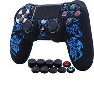 HLRAO Blue Controller Grip Glow in Dark Compatible with PS4/Slim/Pro Controller